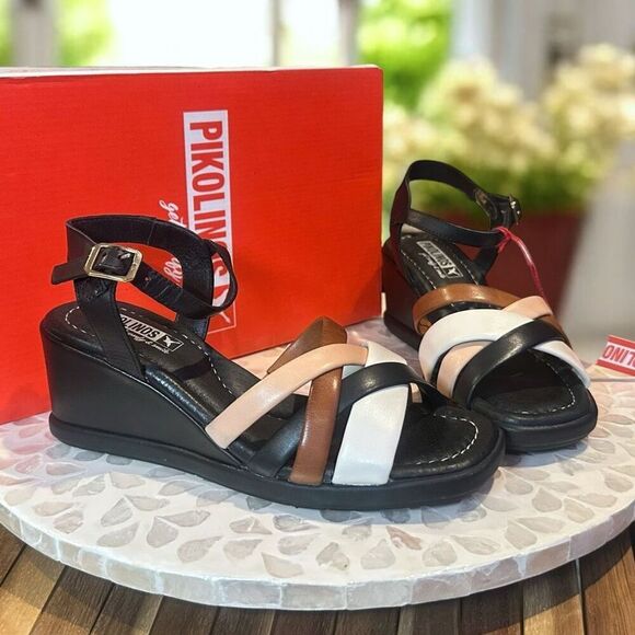 Pikolinos $180 Teulada Wedge Sandals | Multicolor Leather Straps | Size EU 36 Ne - Picture 7 of 13